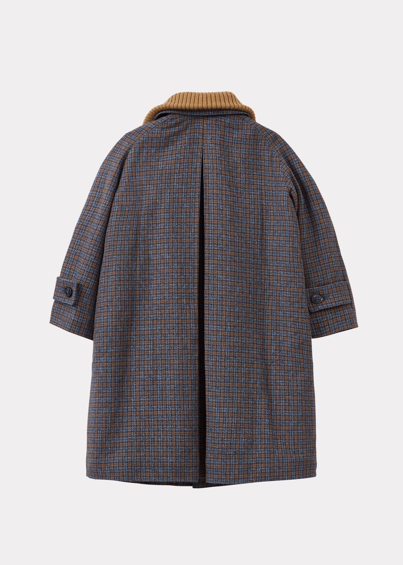 SHEA CHILDREN'S COTTON COAT - BLUE CHECK TWEEDY