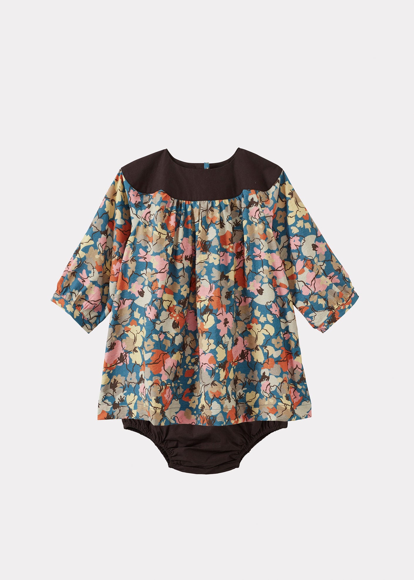 TAYLEN BABY DRESS AND BLOOMERS SET - FLORAL PRINT