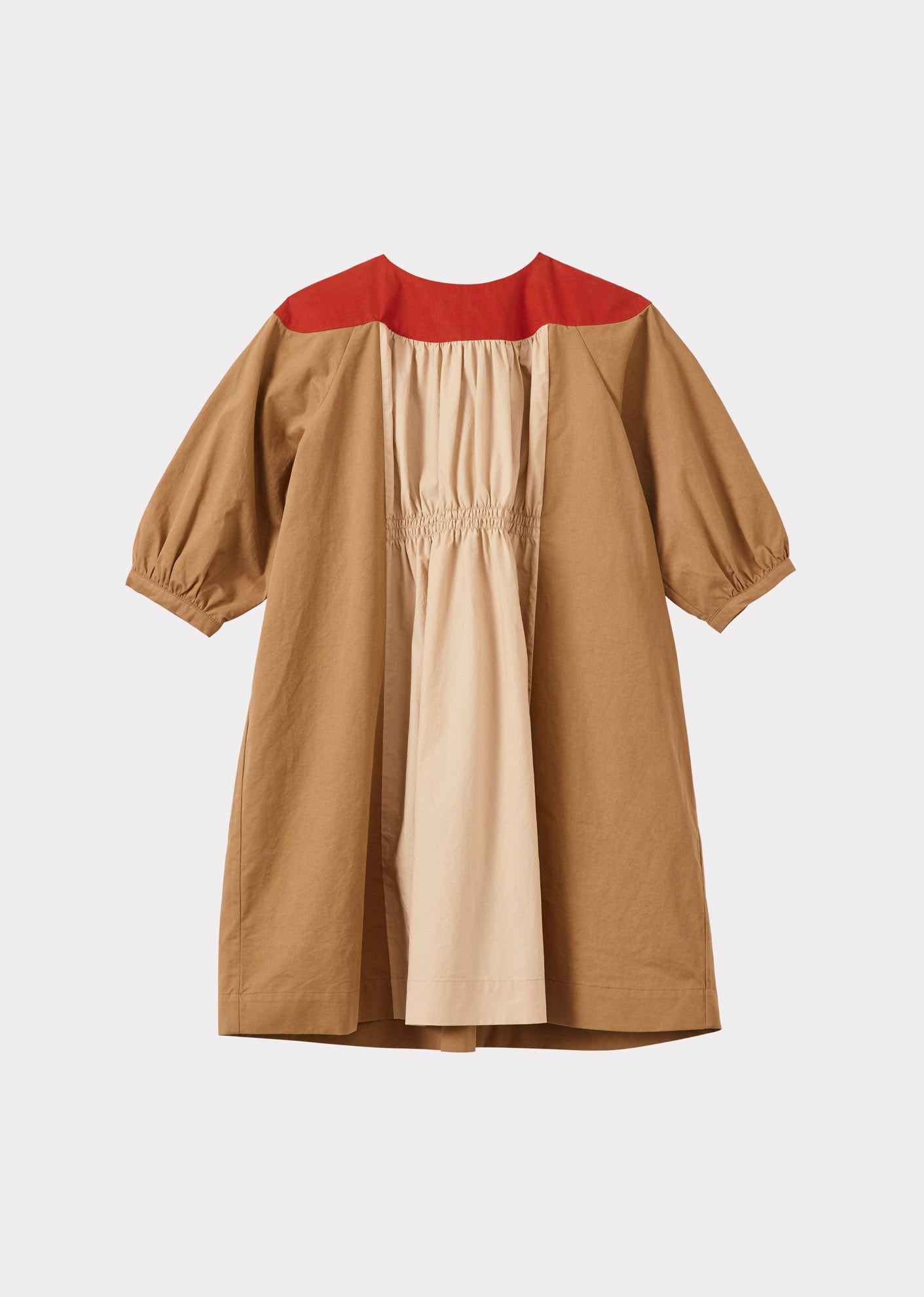 TAYLEN CHILDREN'S COTTON DRESS - CAMEL MULTI