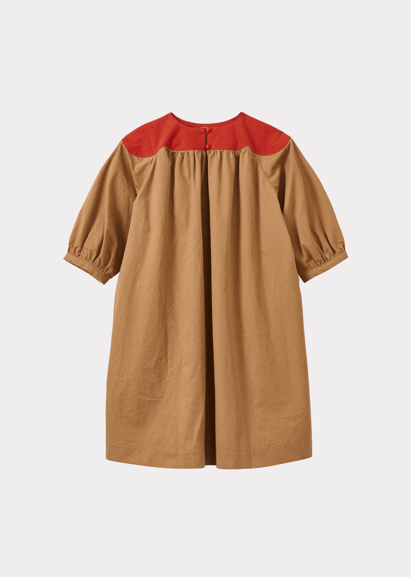 TAYLEN CHILDREN'S COTTON DRESS - CAMEL MULTI