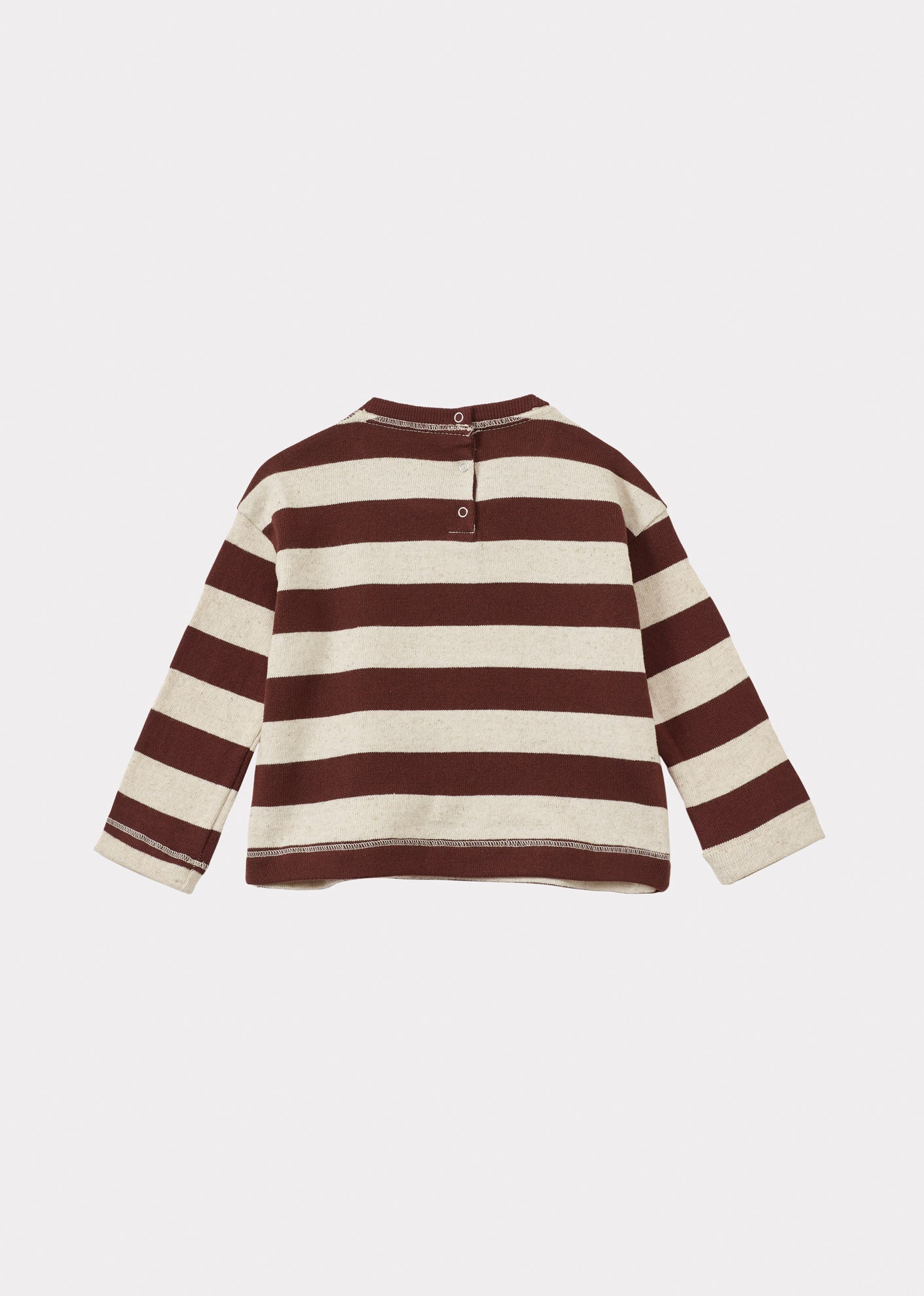 TODEA BABY COTTON T-SHIRT - ECRU / TAN STRIPE