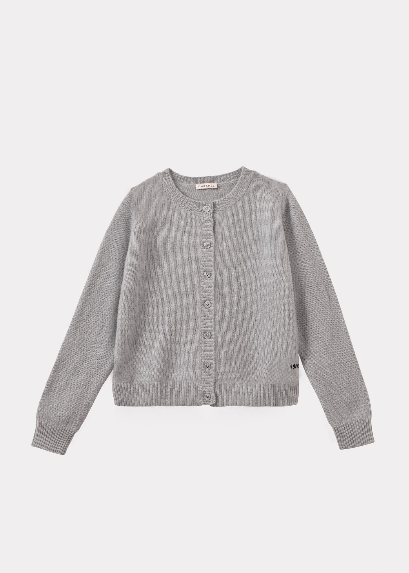 TOPO CHILDREN'S CASHMERE CARDIGAN - PALE GREY