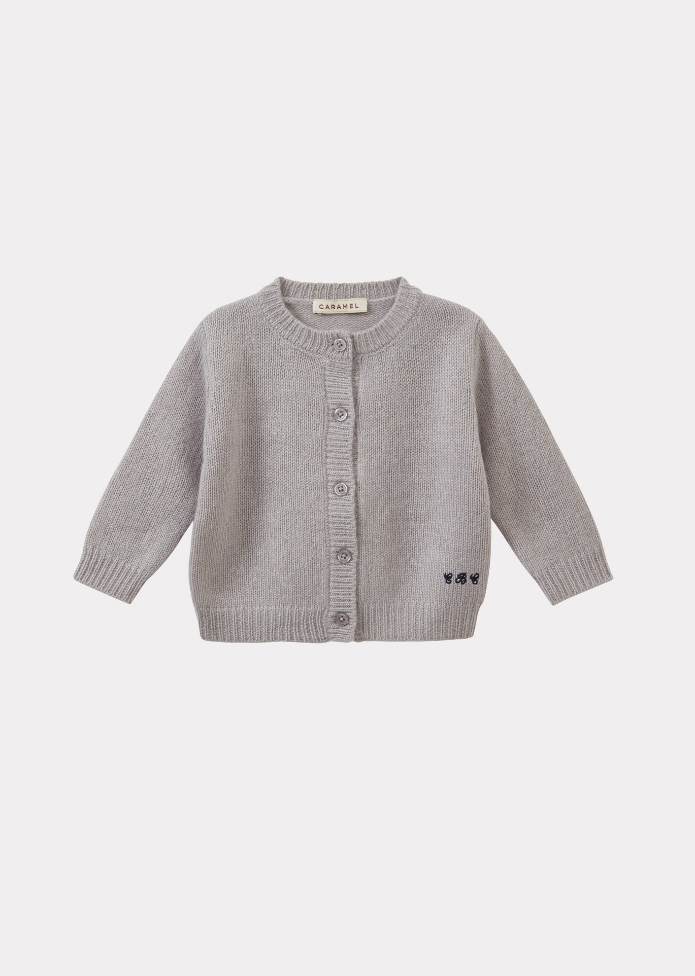 TOPO BABY CASHMERE CARDIGAN - PALE GREY