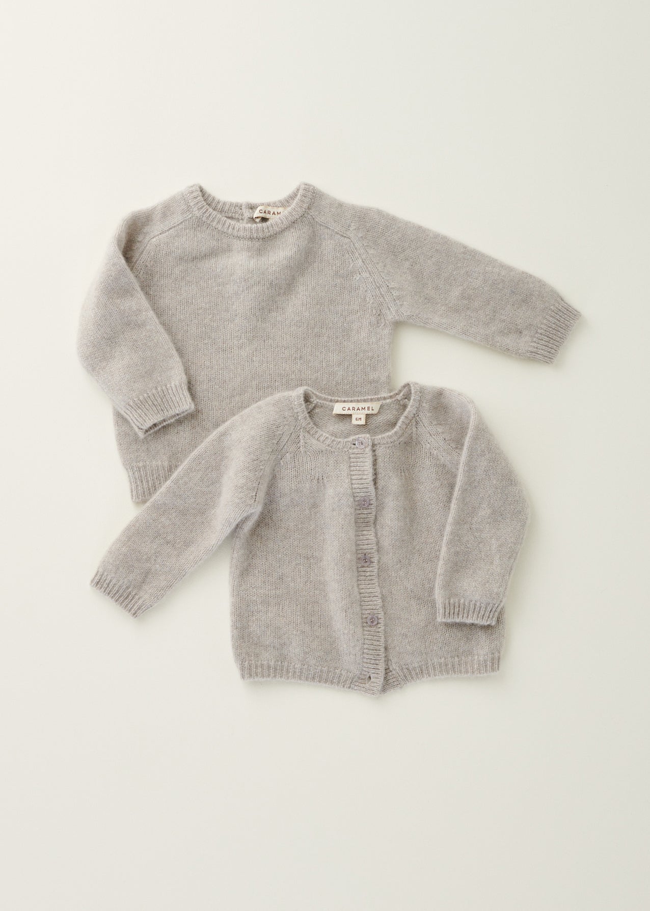 TOPO BABY CASHMERE CARDIGAN - PALE GREY