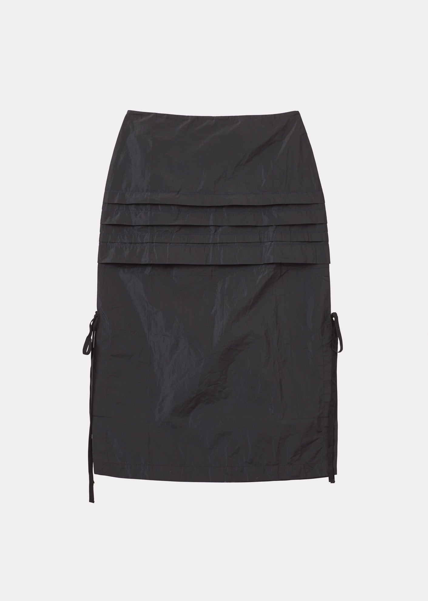 WOMEN'S  TUCK SKIRT - BLACK