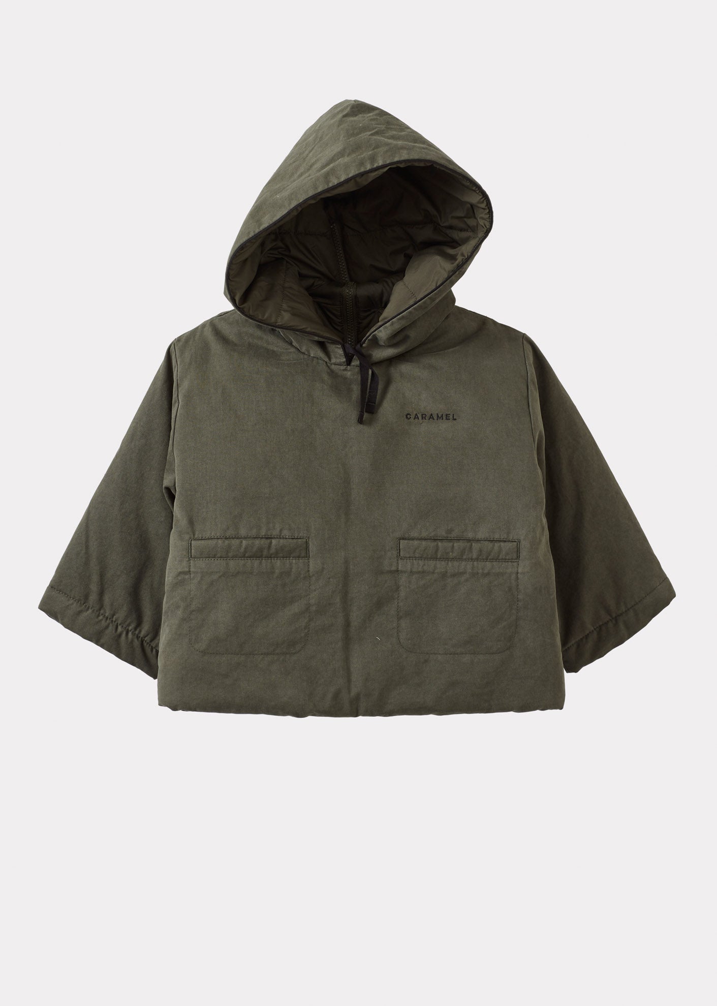 TWITE BABY COTTON TWILL HOODIE - KHAKI