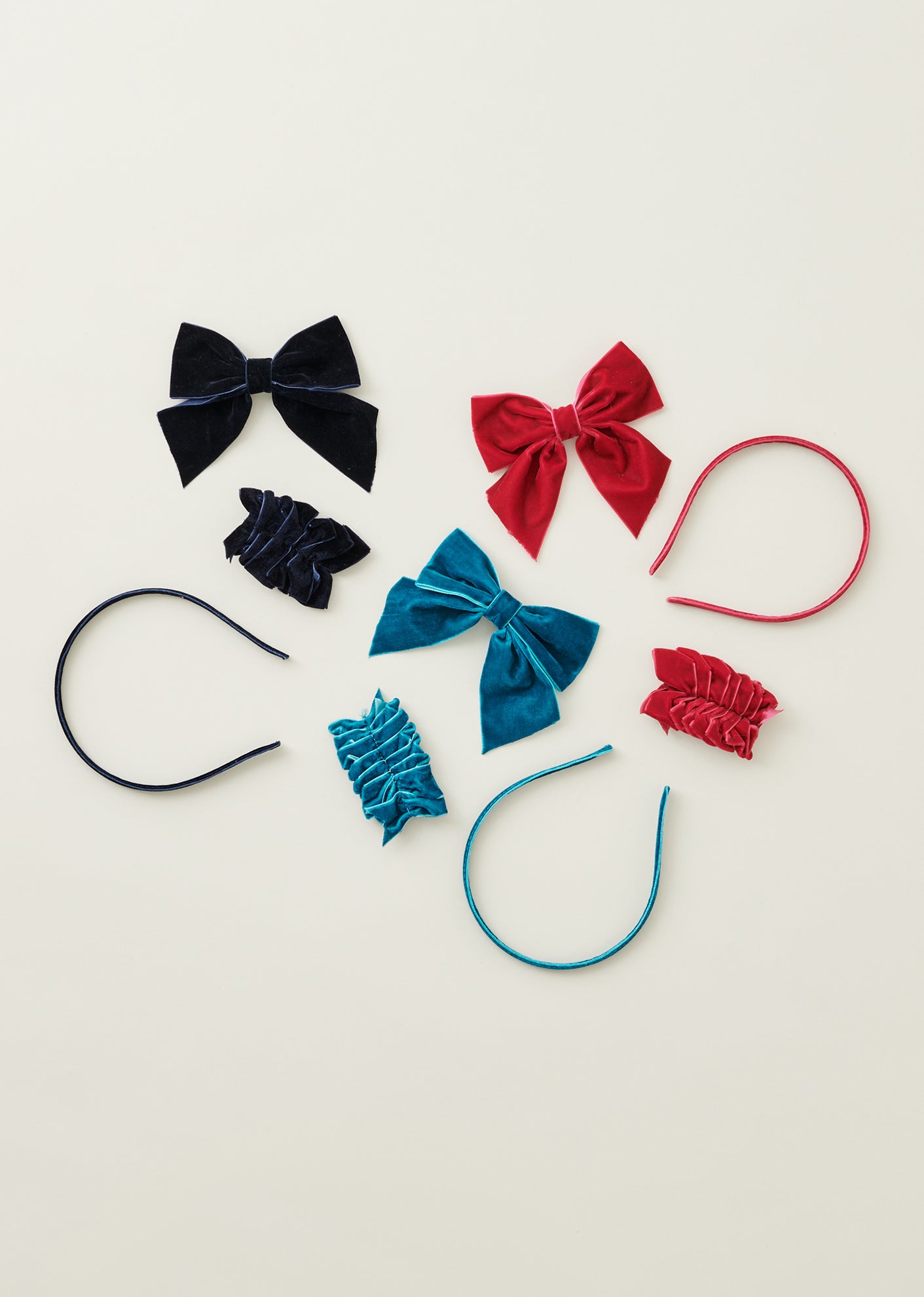 CHILDREN'S SKINNY VELVET PARTY ALICE BAND- MARINE