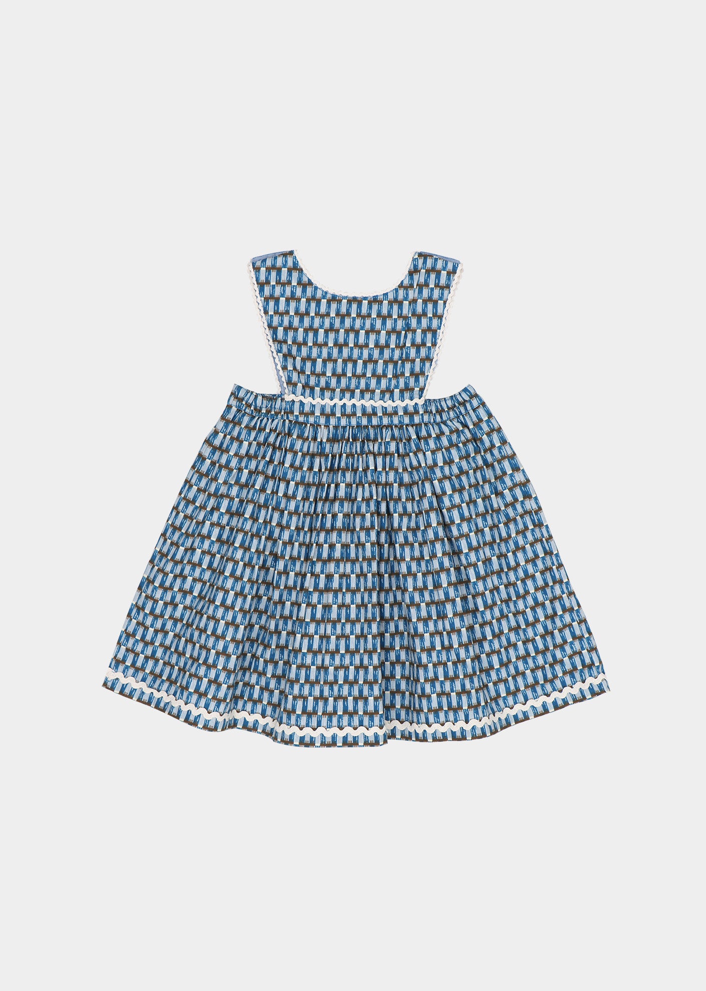 JUPITER BABY DRESS - BLUE GEO PRINT
