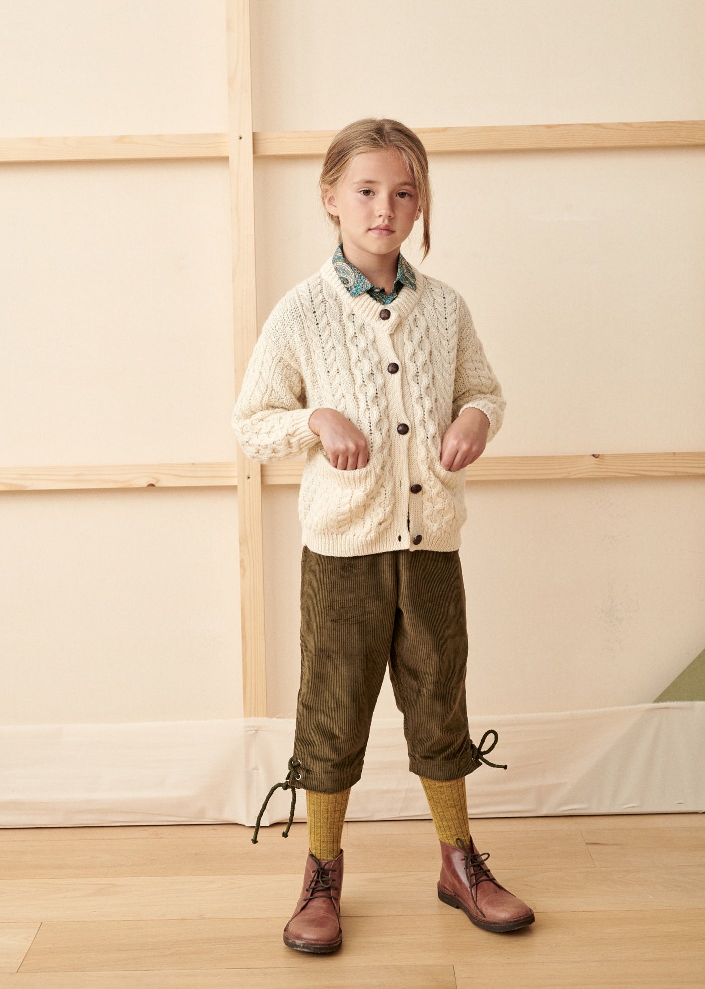 Buy YORK KNIT CARDIGAN - BEIGE for Kids Online | CARAMEL